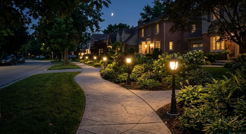 Sidewalk Lighting Installation in Overland Park, KS